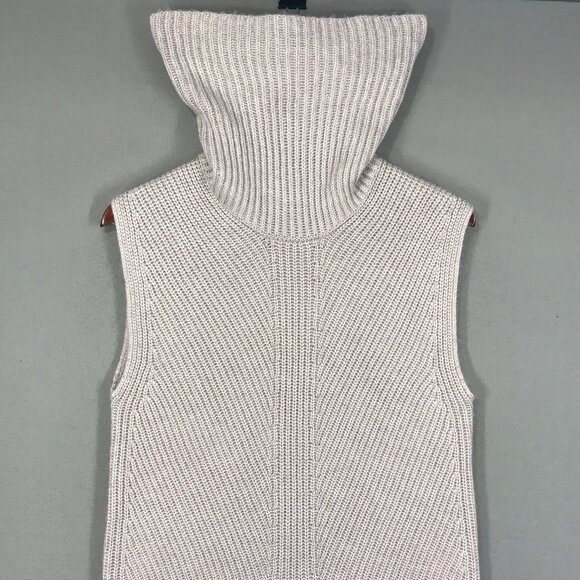 Express Sweater Vest Women's XS Pink Chunky Knit Cowl Turtleneck Sleeveless Soft - Picture 5 of 8